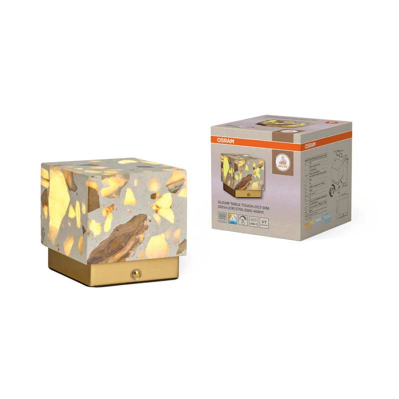 OSRAM DECOR Gleam lampe de table, 2W tactile CCT, dimmable, blanc