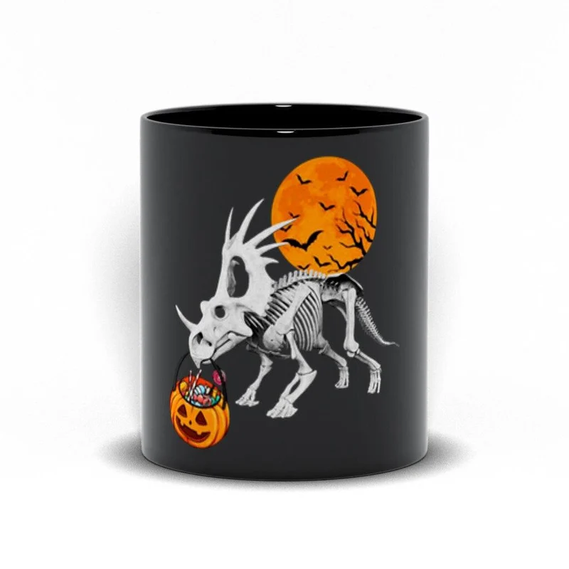 Tasses de dinosaure citrouille d'Halloween, ami amoureux d'Halloween, ne cherchez pas plus loin que notre tasse d'Halloween squelette de dinosaure !