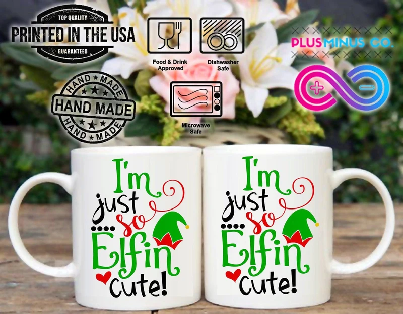 Je suis tellement Elfin mignon ! Tasses, vacances, Noël, Joyeux Noël, Cadeau de vacances, Article de nouveauté, Tasses de Noël drôles