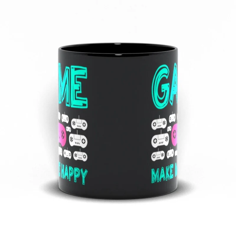 Game Make Me Happy Black Mugs, Gaming Makes Me Happy You, Not So Much, Tasse de jeu vidéo, Cadeau de joueur en ligne, Contrôleur de jeu, Amateur de jeux vidéo