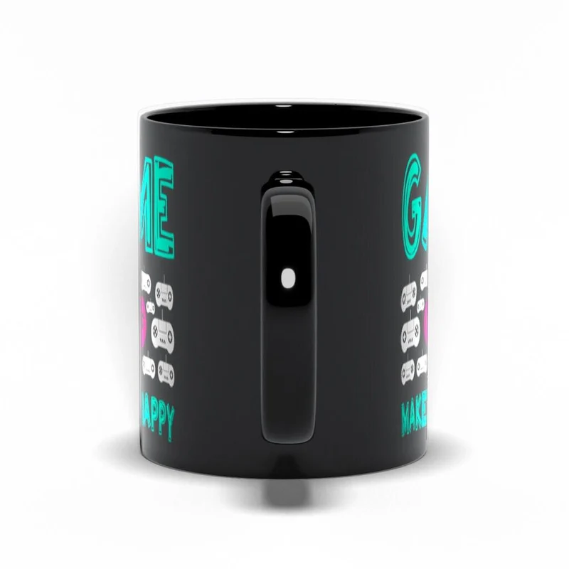 Game Make Me Happy Black Mugs, Gaming Makes Me Happy You, Not So Much, Tasse de jeu vidéo, Cadeau de joueur en ligne, Contrôleur de jeu, Amateur de jeux vidéo