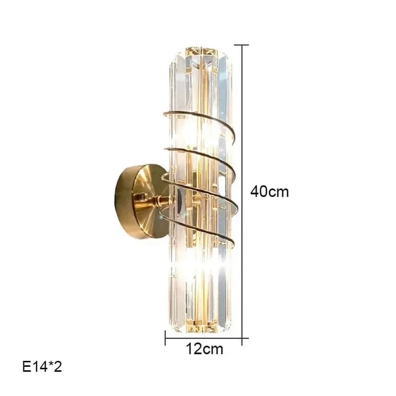 Luxury Postmodern Simple Crystal Wall Lamp Bedroom Background Decoration LED Indoor Lighting Fixtures Living Room