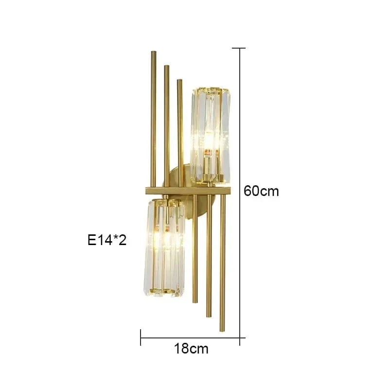 Luxury Postmodern Simple Crystal Wall Lamp Bedroom Background Decoration LED Indoor Lighting Fixtures Living Room