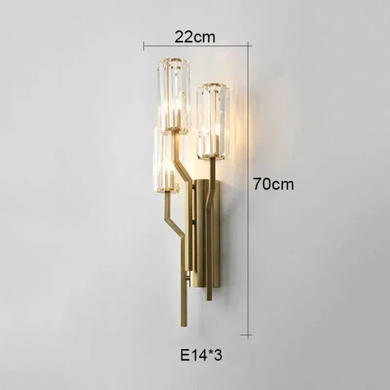 Luxury Postmodern Simple Crystal Wall Lamp Bedroom Background Decoration LED Indoor Lighting Fixtures Living Room