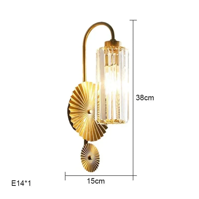 Luxury Postmodern Simple Crystal Wall Lamp Bedroom Background Decoration LED Indoor Lighting Fixtures Living Room