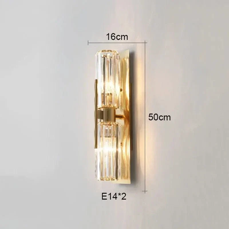 Luxury Postmodern Simple Crystal Wall Lamp Bedroom Background Decoration LED Indoor Lighting Fixtures Living Room