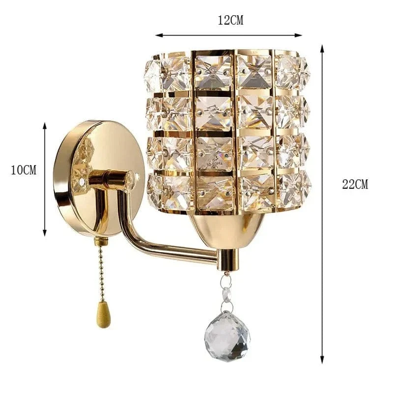 Decorative Crystal Wall Lamps Simple Cyrstal Wall Lights for Bedroom Bedside Living Room Gold/Silver Crystal Wall Lighting