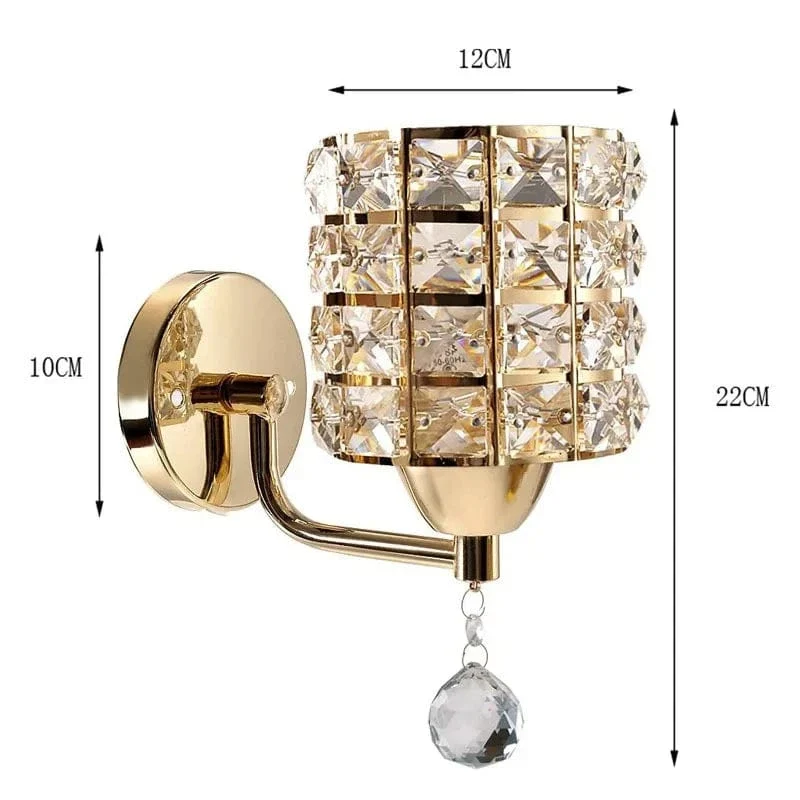 Decorative Crystal Wall Lamps Simple Cyrstal Wall Lights for Bedroom Bedside Living Room Gold/Silver Crystal Wall Lighting
