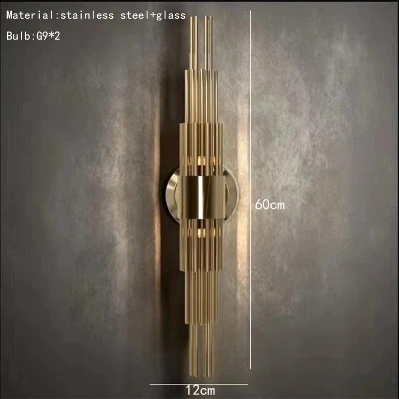 Clear Glass G9 Wall Lamp Foyer Aisle Bedroom Wall Lights Stainless Steel Indoor Art Deco Sconces 110-220V