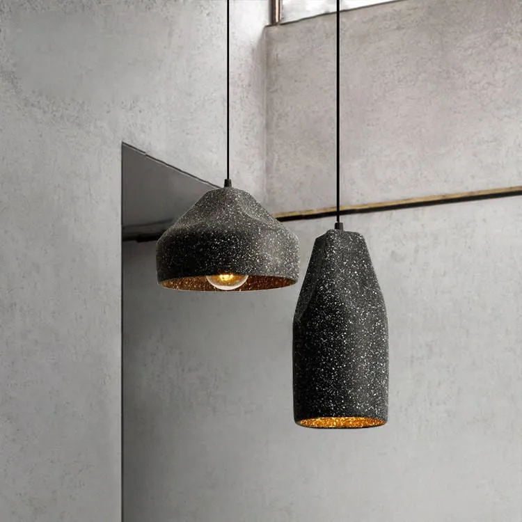 Lampe à suspension béton noir