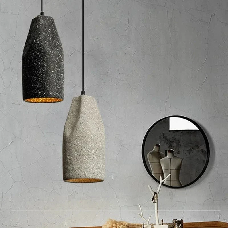 Lampe à suspension béton noir