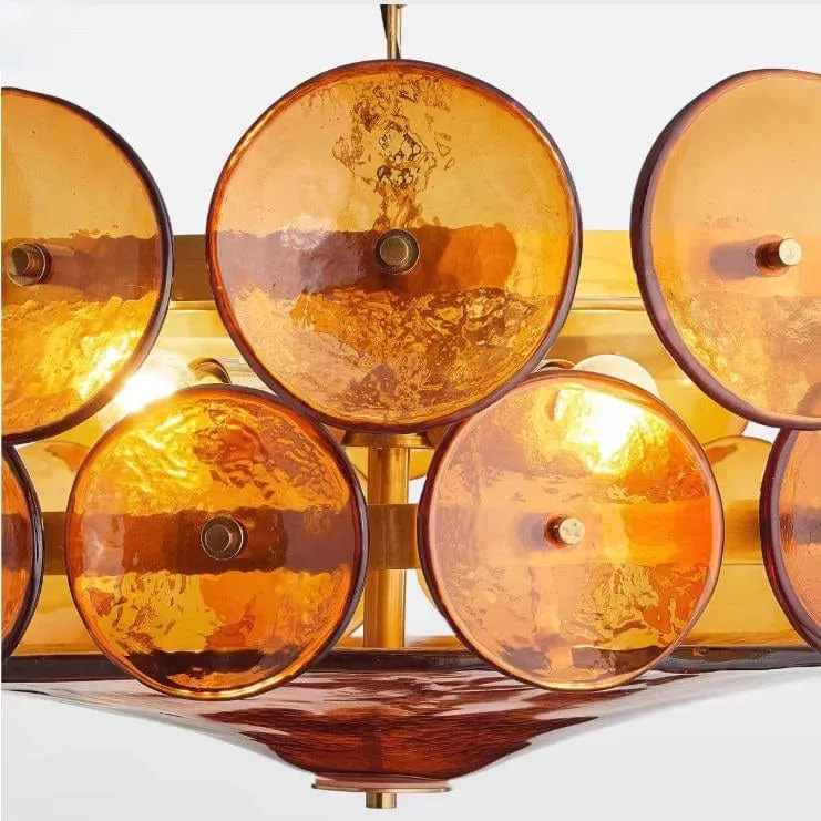 Lustre en Verre Ambre