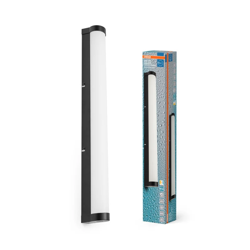 OSRAM ORBIS Tube miroir de salle de bain applique murale verre givré 12W 60cm noir