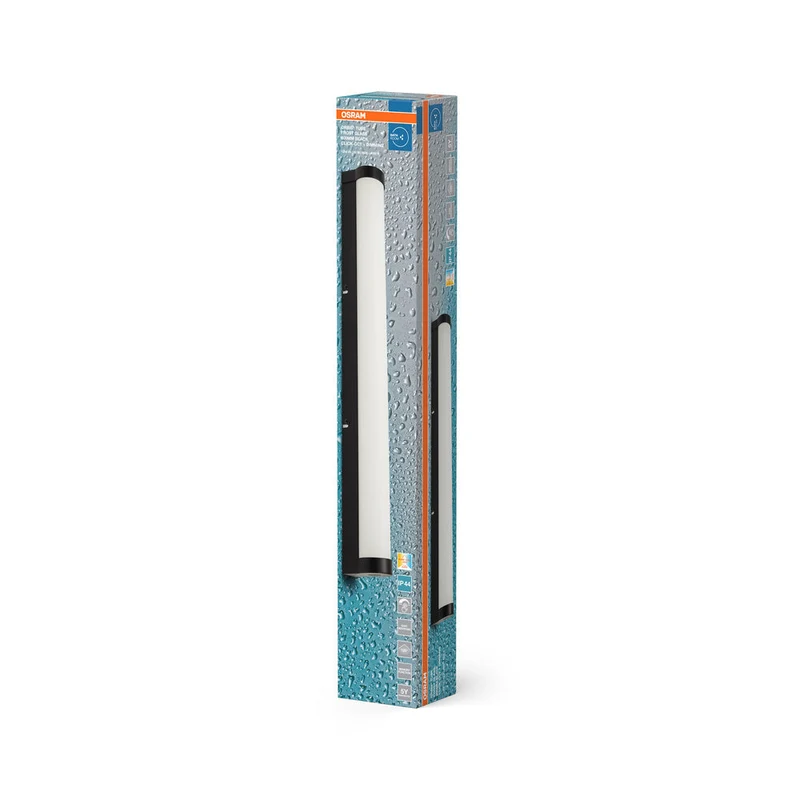 OSRAM ORBIS Tube miroir de salle de bain applique murale verre givré 12W 60cm noir
