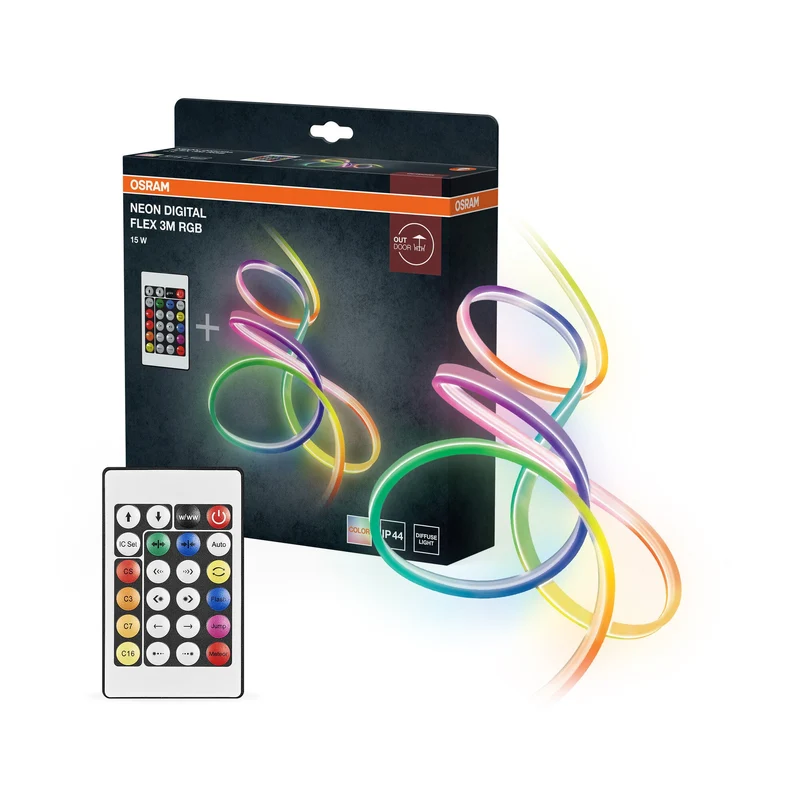 OSRAM NEON DIGITAL Flex bande lumineuse LED extérieure RGB avec télécommande 15W 3m