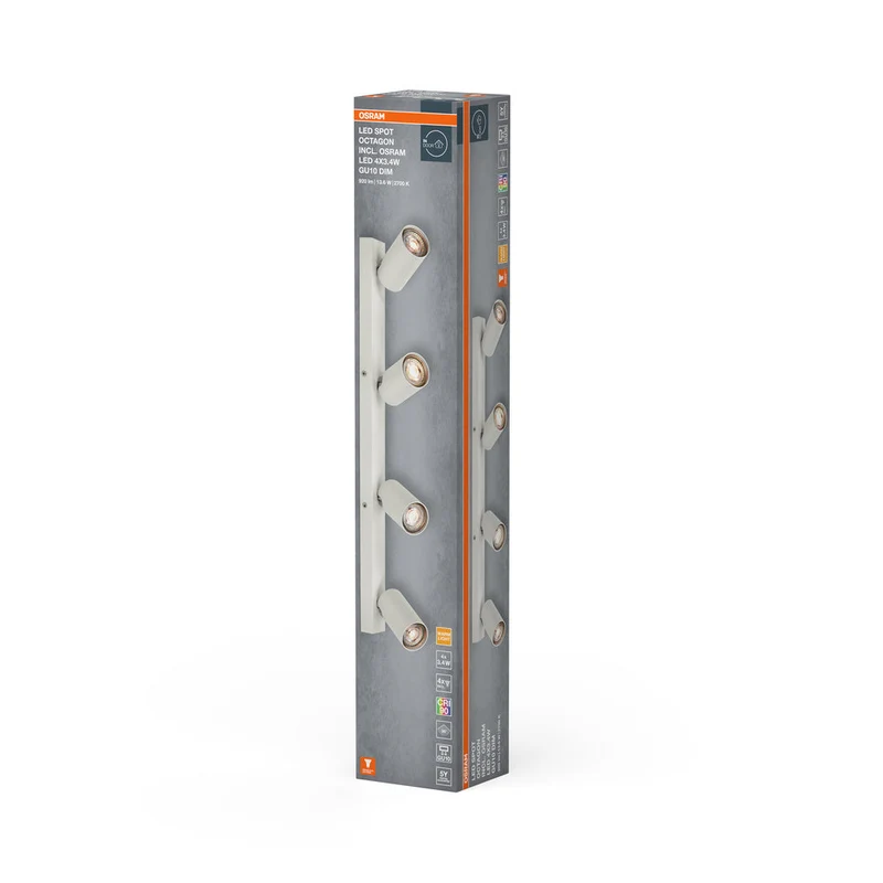 OSRAM LED SPOT OCTAGON Plafonnier 4 x 3,4W, GU10, 920lm, blanc