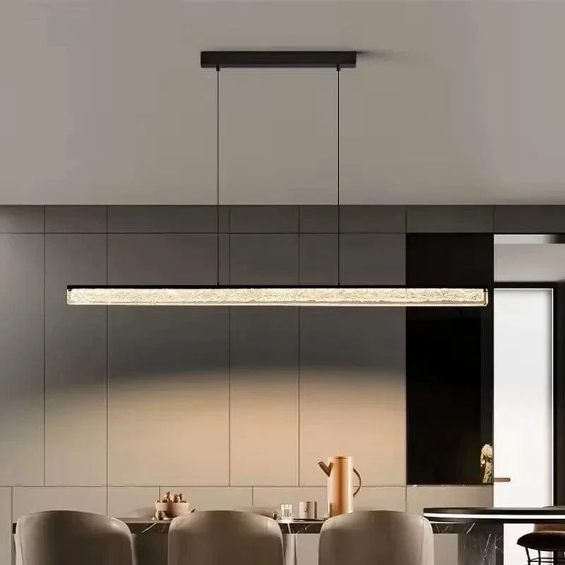 Longue Suspension LED noire ilot