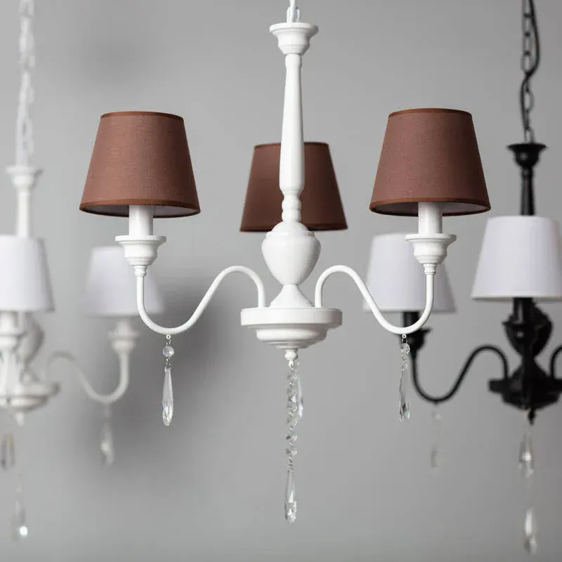 Lustre Led blanc et marron