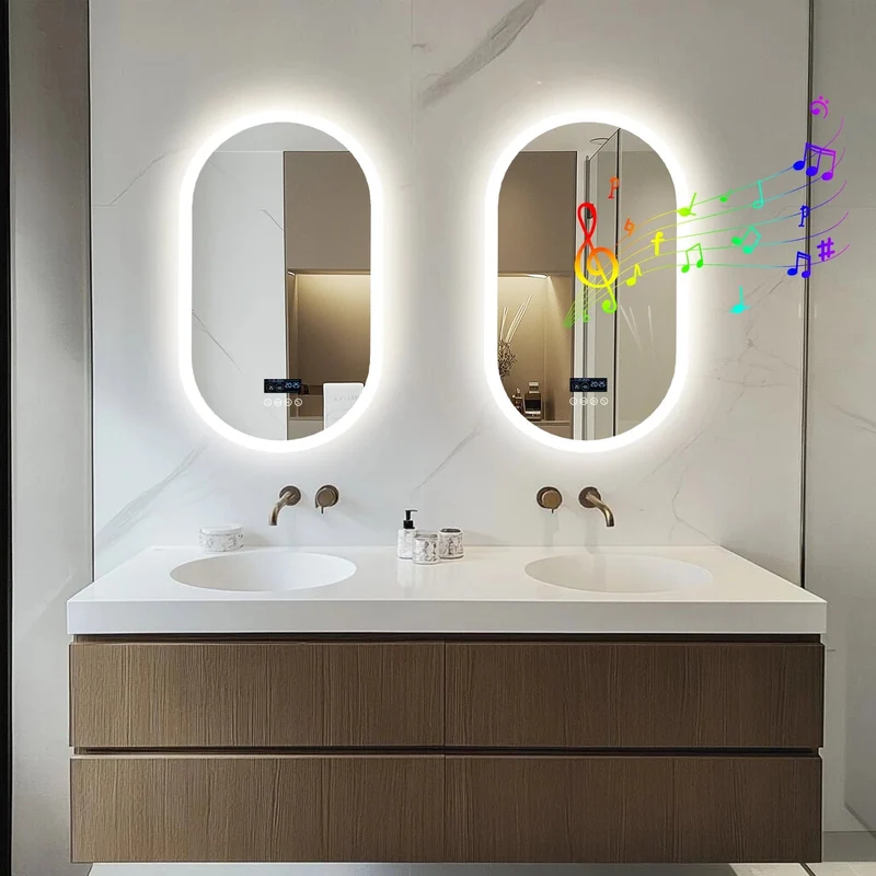 Miroir long ovale LED