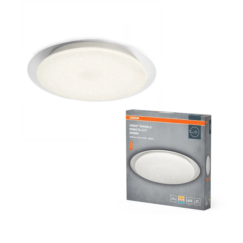 OSRAM ORBIS® Plafonnier Sparkle Remote-CCT 560mm 32W, 2800 lm, 2800…6000 K, Blanc réglable