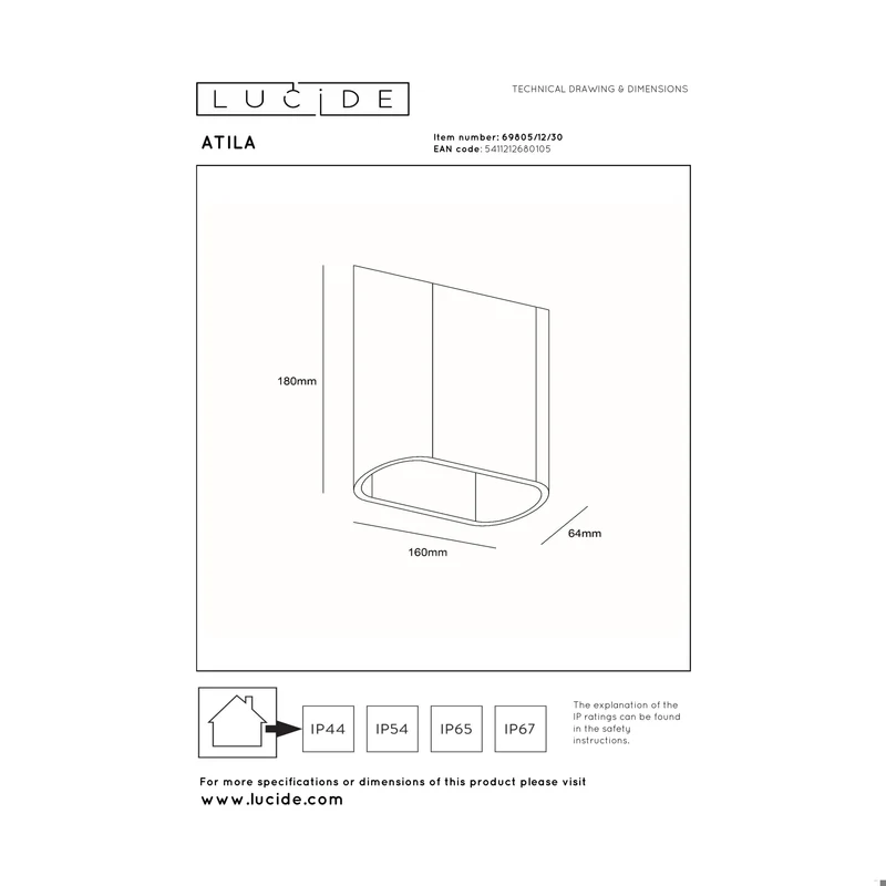 Lucide Atila Outdoor Wall Lamp