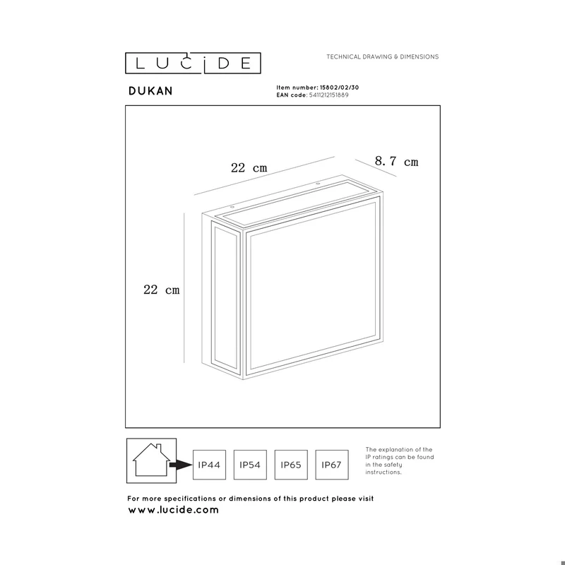 Lucide Dukan Outdoor Ceiling Light