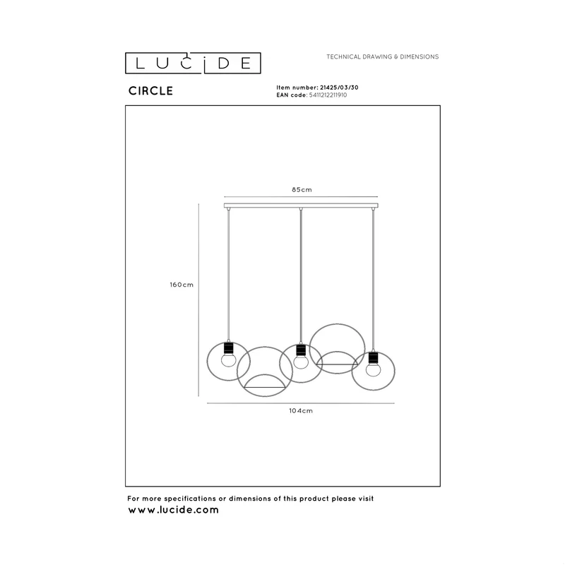 Lucide Circle Pendant Lamp