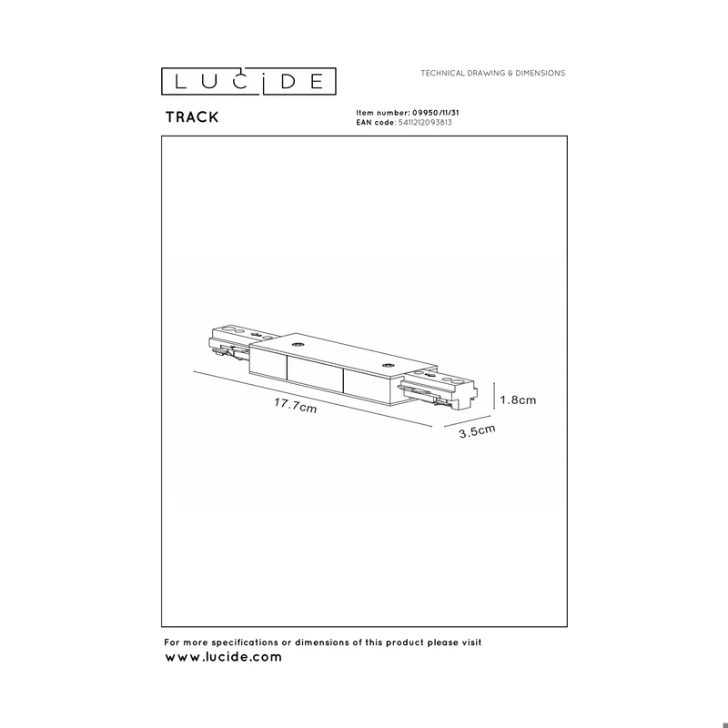 Lucide Track Startvoeding 1-Phase Track System