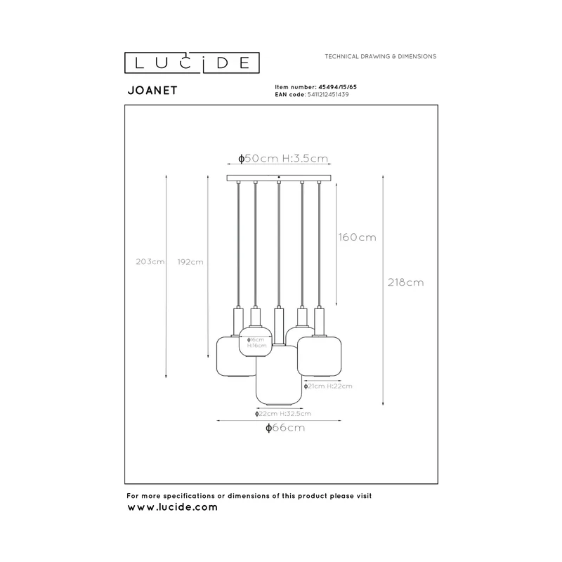 Lucide Joanet Pendant Lamp