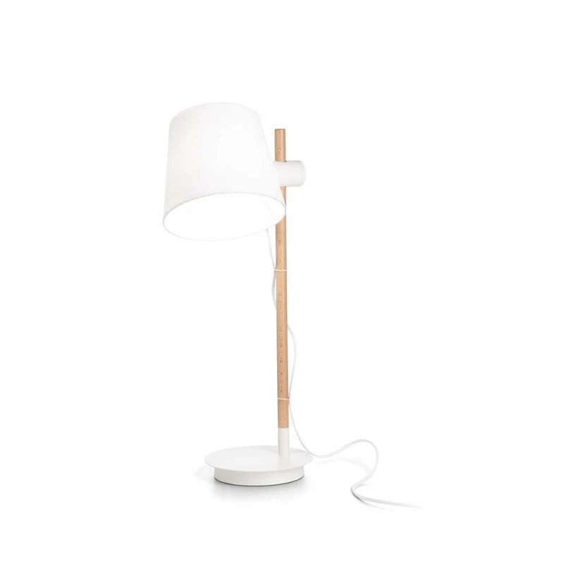 Lampe De Bureau Blanche Et Bois