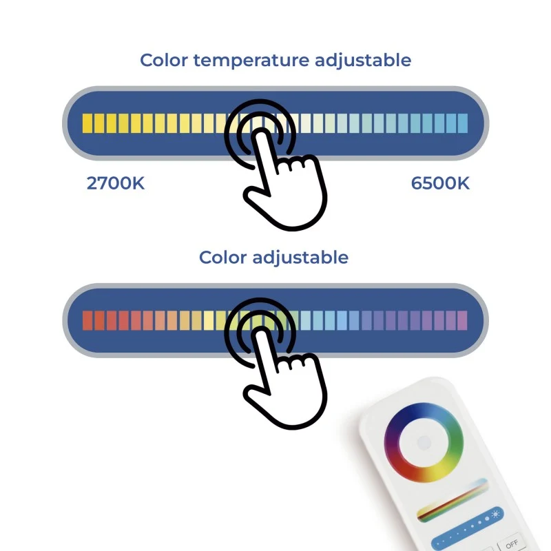 Spot linéaire opale sur rail magnétique RGB + CCT - 12W - Mi Light - Blanc