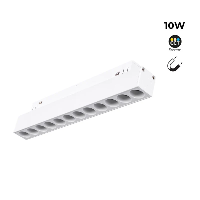 Spot linéaire opale sur rail magnétique CCT - 10W - UGR18 - Mi Light - Blanc