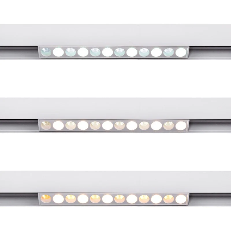 Spot linéaire opale sur rail magnétique CCT - 10W - UGR18 - Mi Light - Blanc