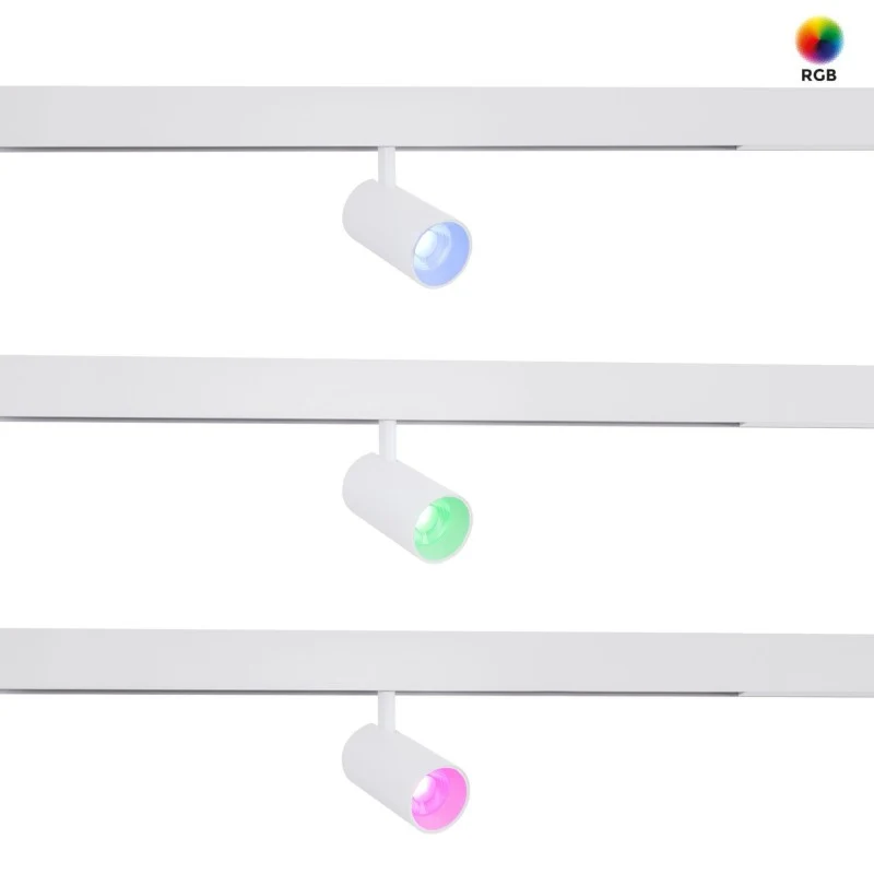 Spot LED sur rail magnétique RGB + CCT - 48V - 6W - Mi Light - Blanc
