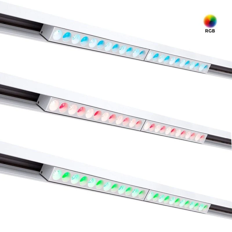 Spot linéaire sur rail magnétique RGB + CCT - 12W - UGR18 - Mi Light - Blanc