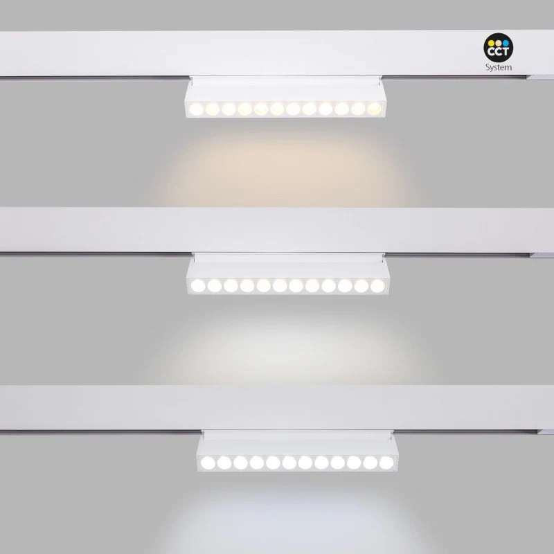 Spot linéaire orientable sur rail magnétique RGB + CCT - 6W - UGR18 - Mi Light - Blanc