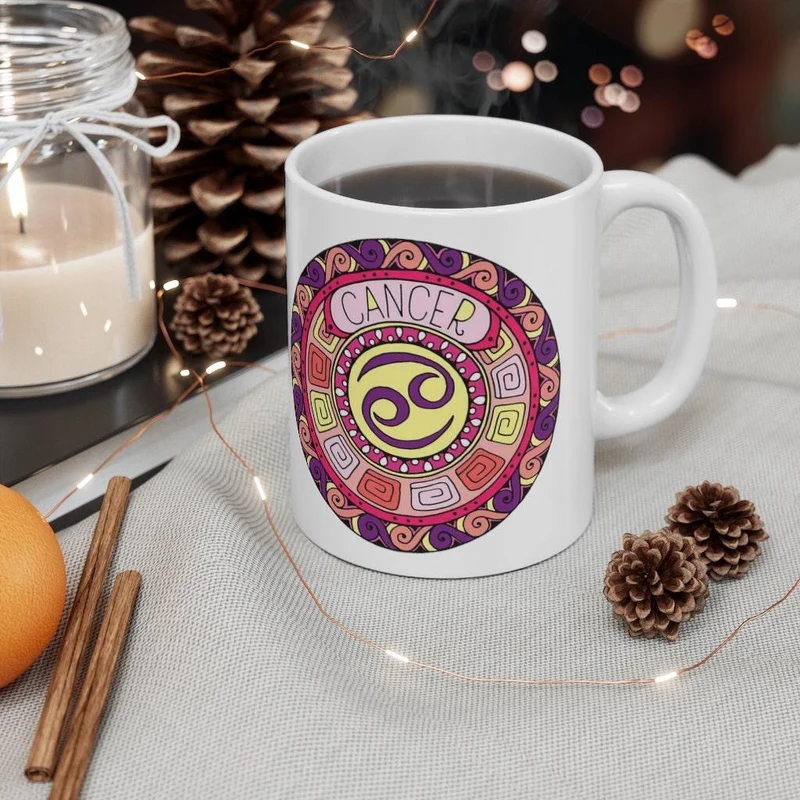 Tasse du zodiaque du cancer, tasse du cancer, cadeau du zodiaque né du 21 juin au 22 juillet, signe du zodiaque, cadeau d’horoscope, cadeau d’astrologie, tasse || Anniversaire du cancer