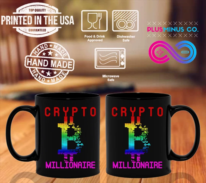 Tasses noires Crypto millionnaire, tasse à café crypto-monnaie, cadeau