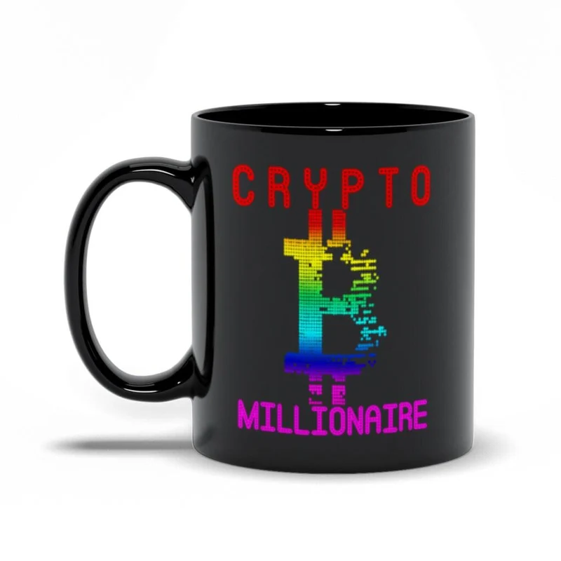 Tasses noires Crypto millionnaire, tasse à café crypto-monnaie, cadeau