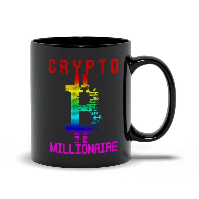 Tasses noires Crypto millionnaire, tasse à café crypto-monnaie, cadeau