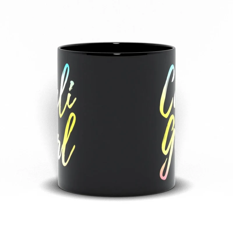 Cali Girl Black Mugs, West Coast Tee, California Dreaming Tee, T-shirt californien, Chemise Cali Girl, Californie tendance