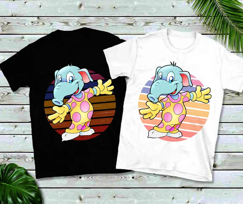 Éléphant en couleurs de plage Pjs | Chemise pour enfants, chemise de soirée pyjama