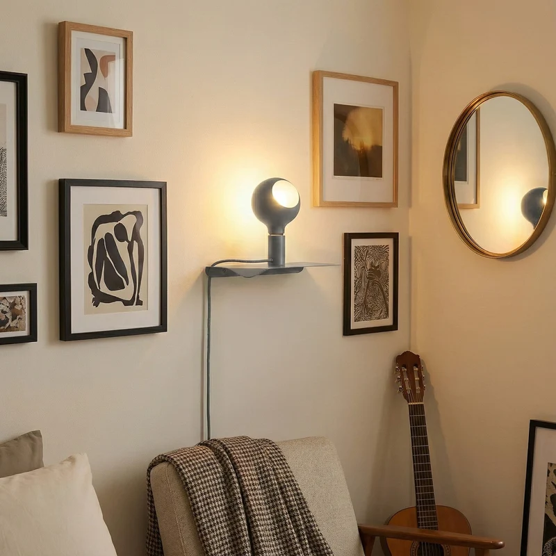 Combo Camo - Lampe avec étagère - Gris