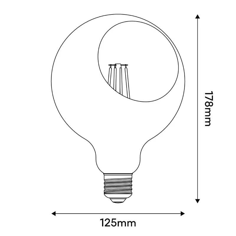 Ampoule LED Camo G125 4,8W 806Lm E27 2700K Dimmerable - Noir