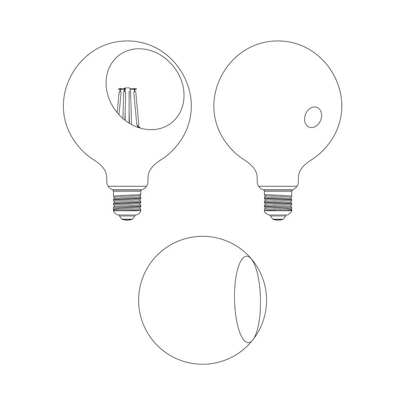 Ampoule LED Camo G125 4,8W 806Lm E27 2700K Dimable - Blanc