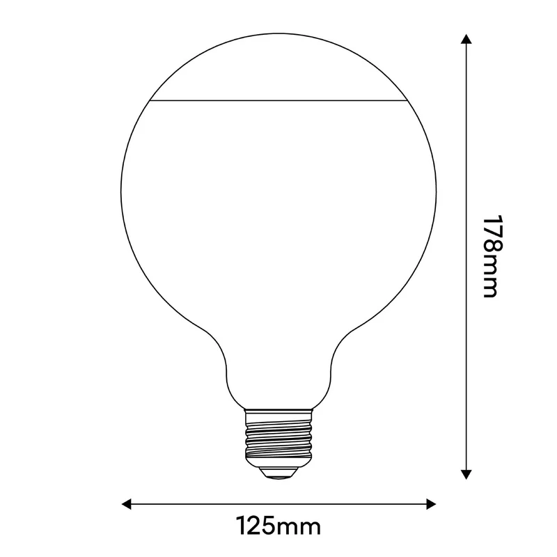 Ampoule LED Lucia G125 4,8W 806Lm E27 2700K Dimable - Noir