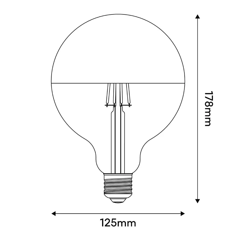 Ampoule LED Maria G125 4,8W 806Lm E27 2700K Dimmerable - Gris