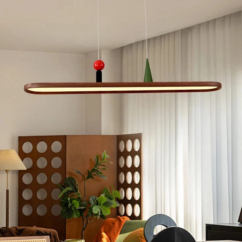 Suspension LED bois noyer
