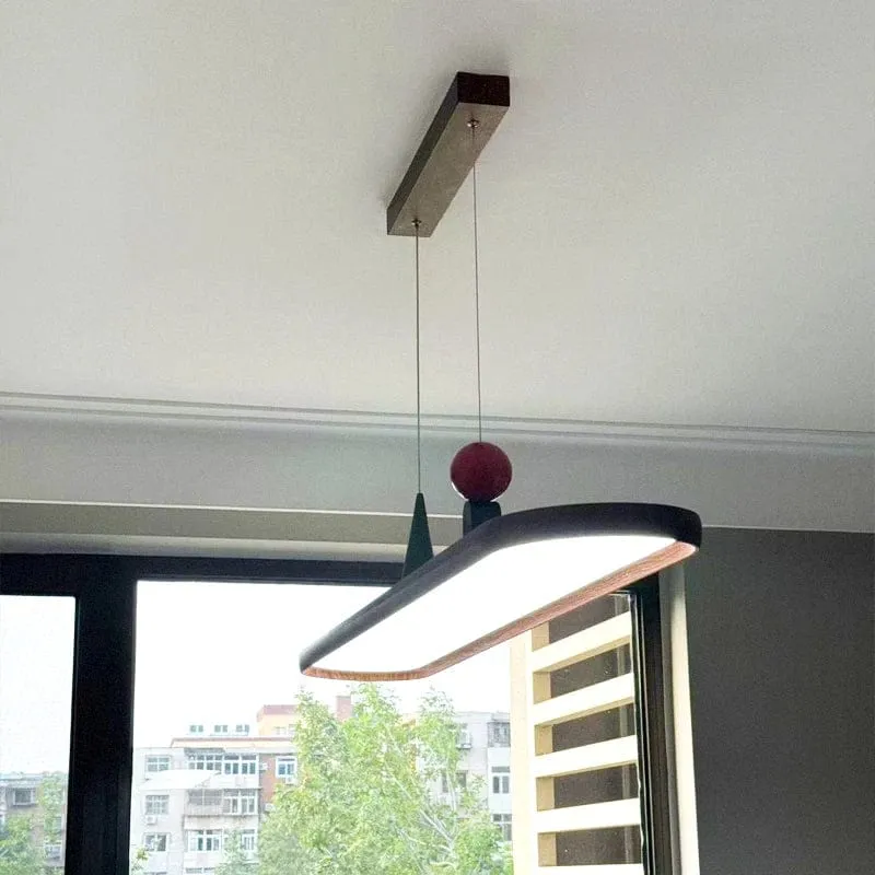Suspension LED bois noyer