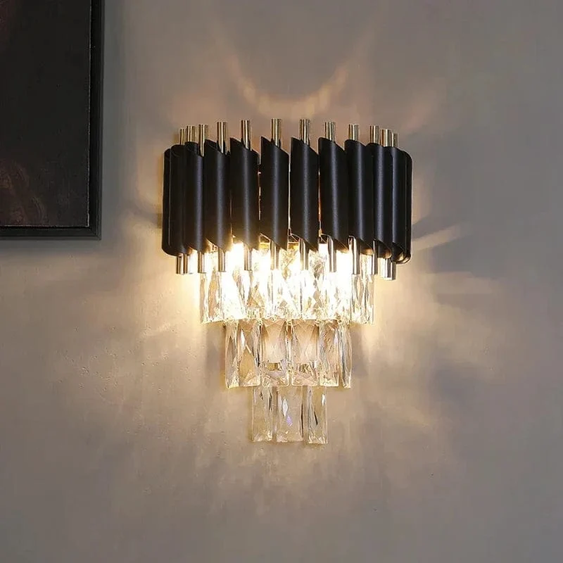 Applique noir et cristal design